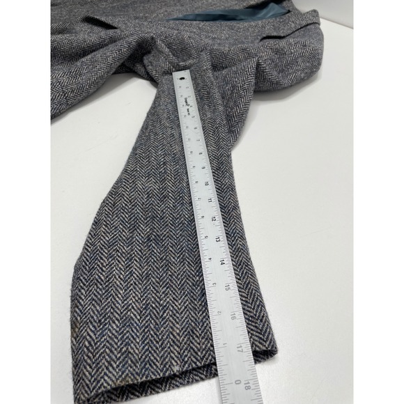 Anderson Little Blazer Harris Tweed 100% Wool Herringbone USA Leather Button‎ 44 - Picture 11 of 16